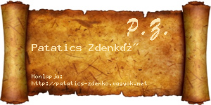 Patatics Zdenkó névjegykártya
